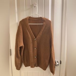 Button Up Drop Shoulder Cardigan